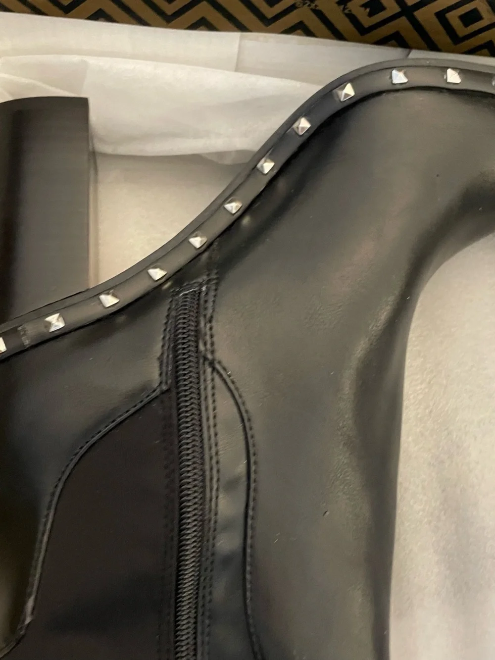 Charles By Charles David Black Studded Over-the-Knee Block Heel Boots